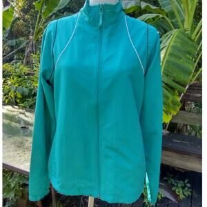 Reebok Full Zip High Neck Long Sleeve Lightweight Jacket Blue Women's Size XL